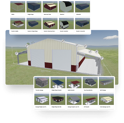 Screenshot of the 3D Metal Building Kits tool