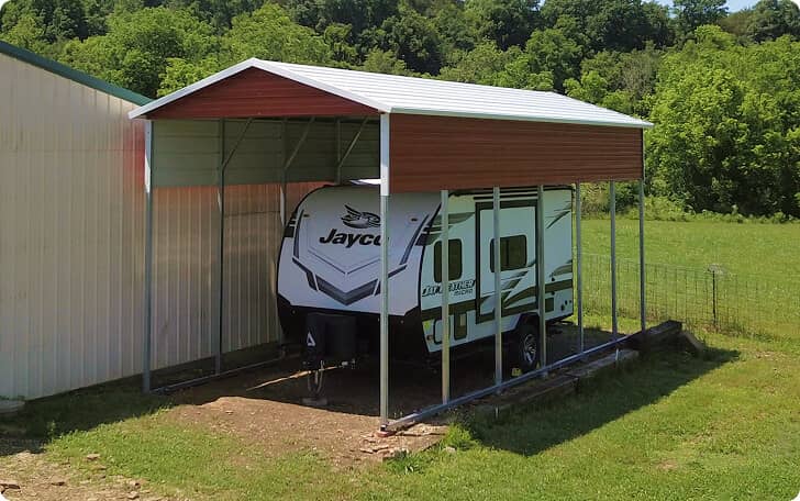 Boxed Eave Roof RV Carport