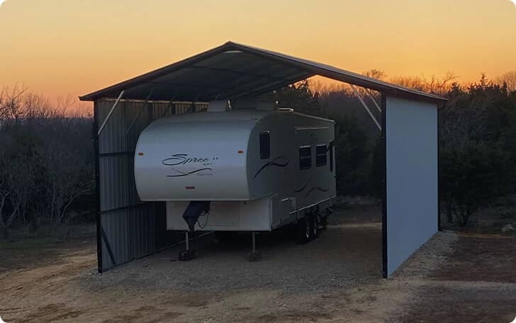 Boxed Eave Roof RV Carport