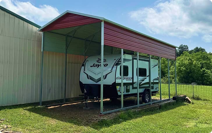 Boxed Eave Roof RV Carport