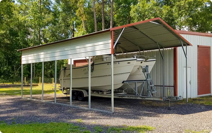 Boxed Eave Roof RV Carport