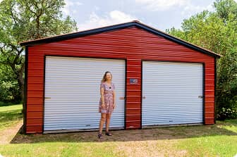24x35 Vertical Roof Garage