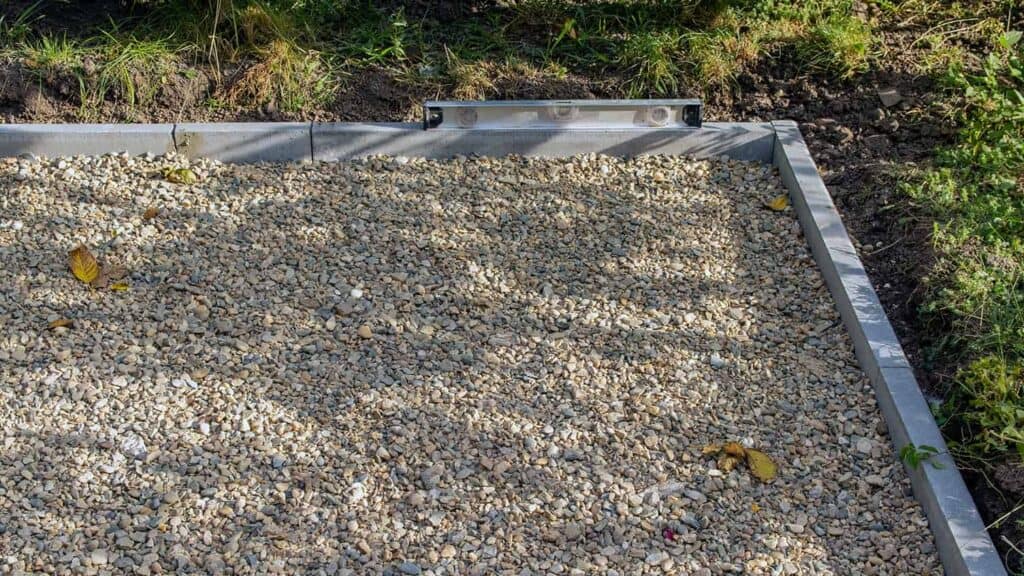 compacted gravel with concrete frame