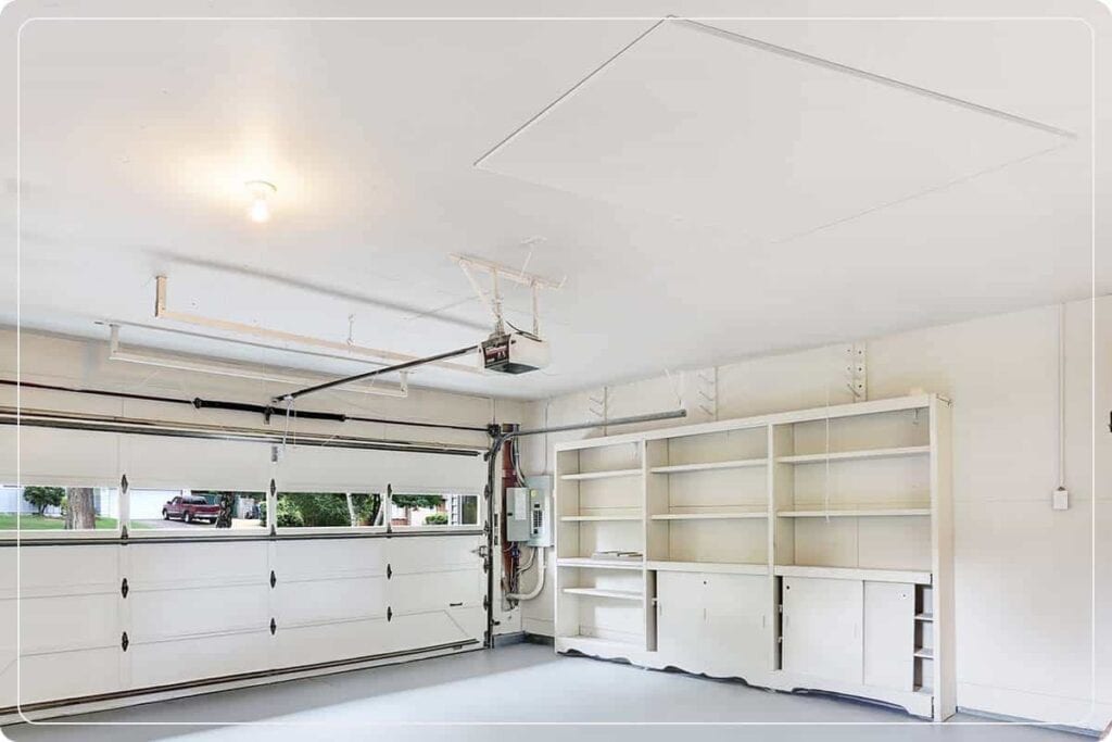 garage with electric ceiling panel