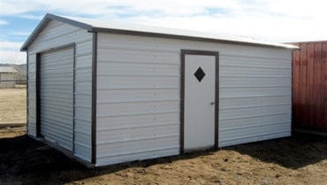 12x20 Boxed Eave Roof Metal Garage North