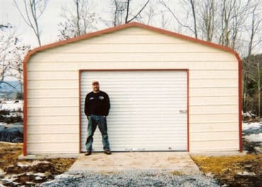 12x20 Regular Roof Metal Garage North
