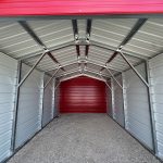 12x30 vertical carport with gable and sides and combo in back