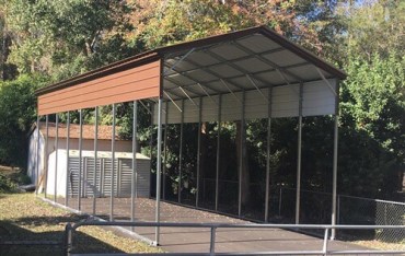 12x40 Vertical Roof Metal Carport Florida