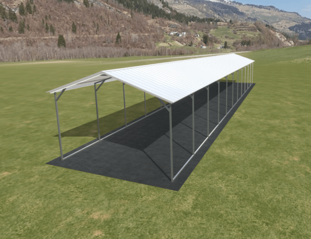 12x55 vertical metal carport