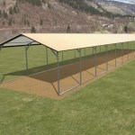 12x60 vertical style metal carport