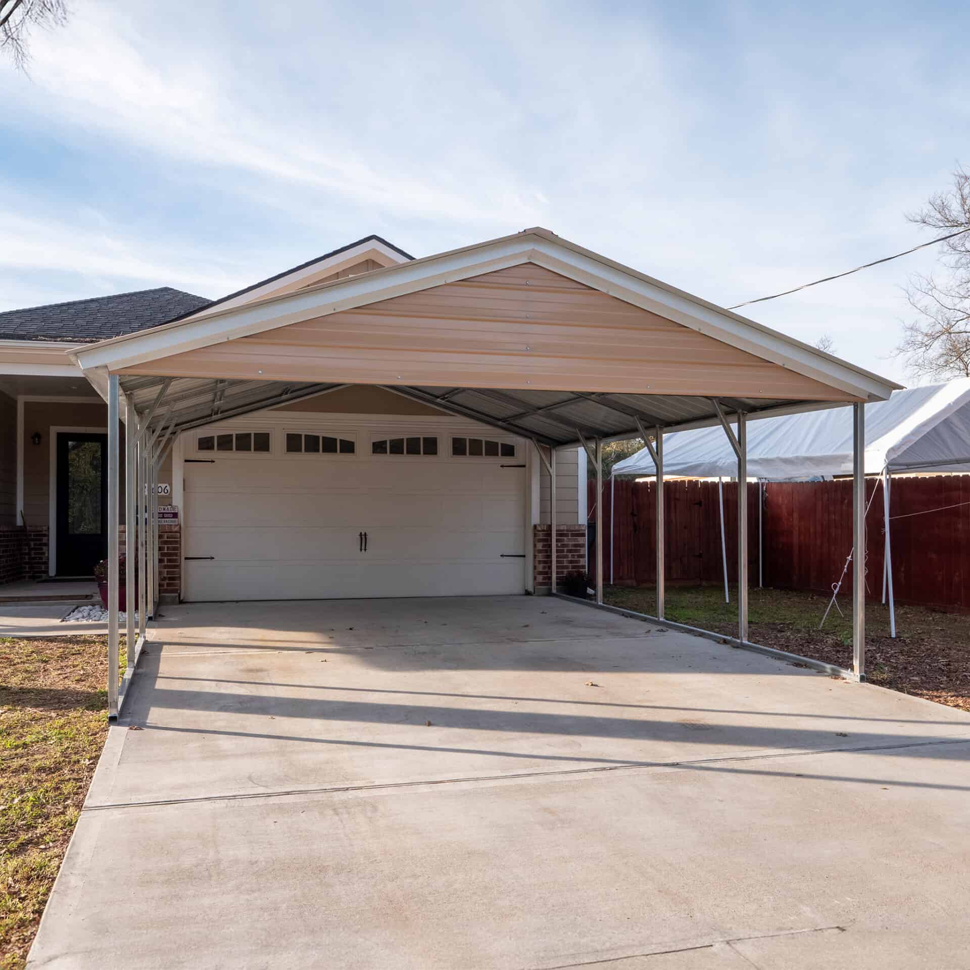 18x20 Vertical Roof Metal Carport - Alan's Factory Outlet