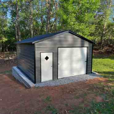 18x20 Vertical-Roof Metal Garage