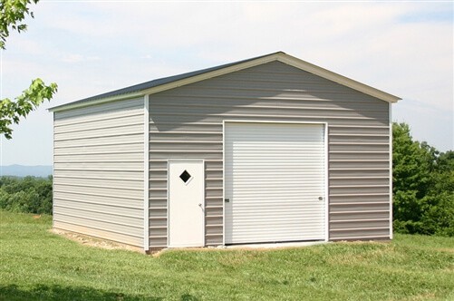 18x20 Vertical-Roof Metal Garage