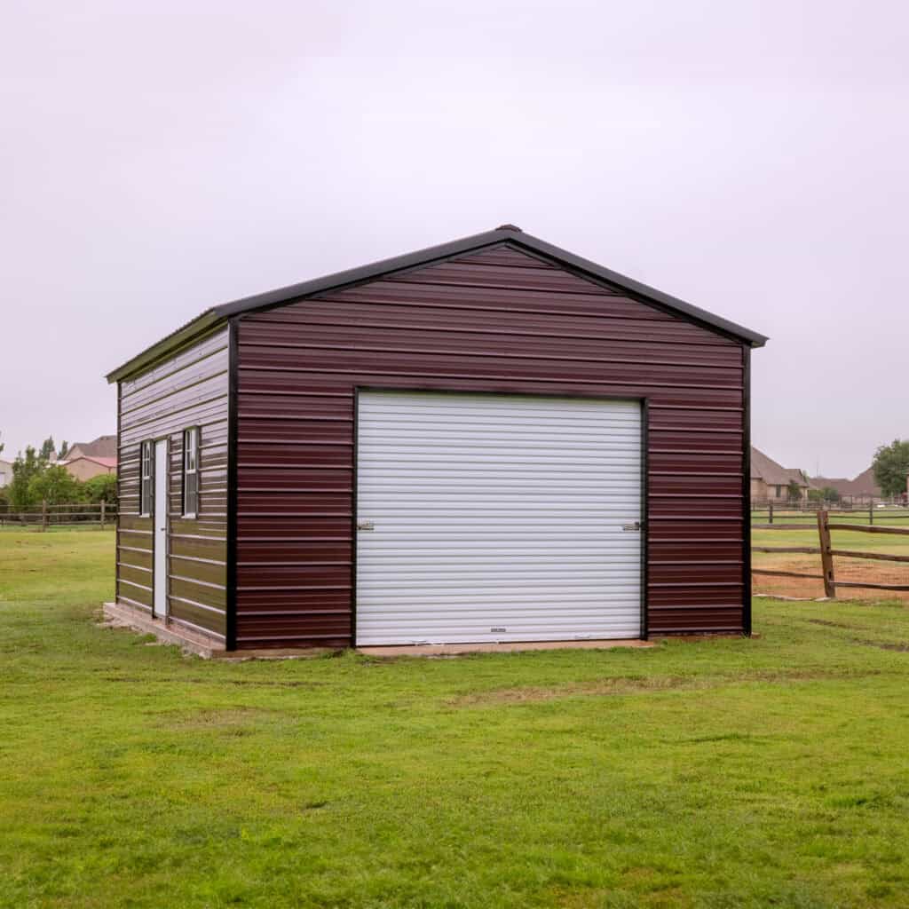 18x25 vertical roof metal garage