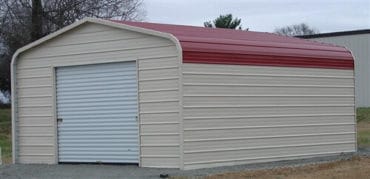 18x25 Regular Roof Metal Garage North