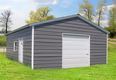 18x25 Vertical Roof Metal Garage North