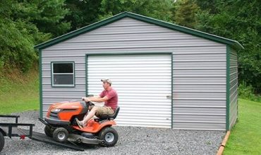 18x30 Boxed Eave Roof Metal Garage North