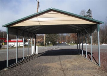 20x20 Boxed Eave Roof Carport North - Alan's Factory Outlet