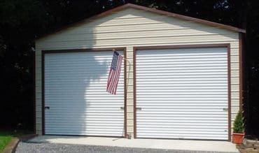 20x20 Boxed Eave Roof Metal Garage North
