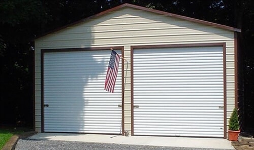 20x20 boxed eave metal garage