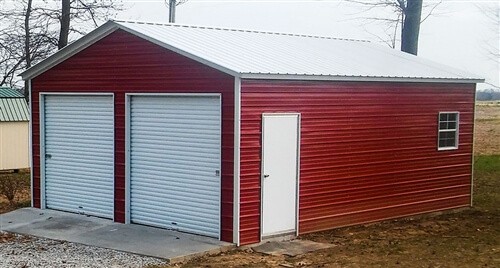 20x21 Vertical Roof Metal Garage North