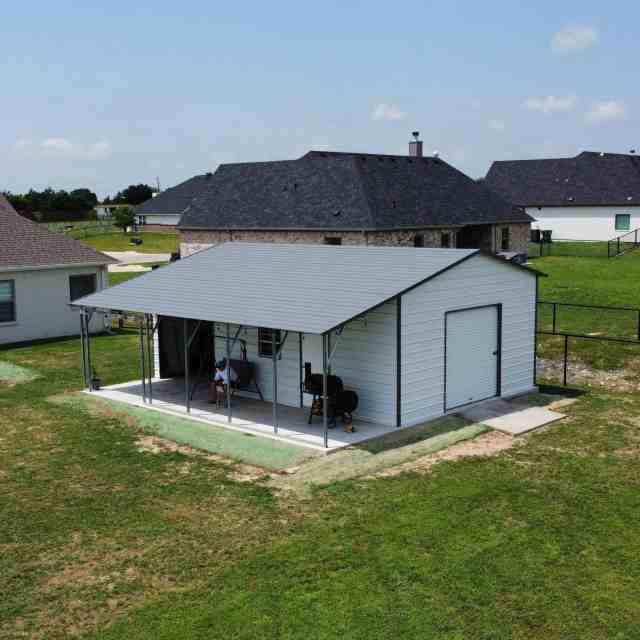 20x30 Boxed Eave Roof Garage Combo