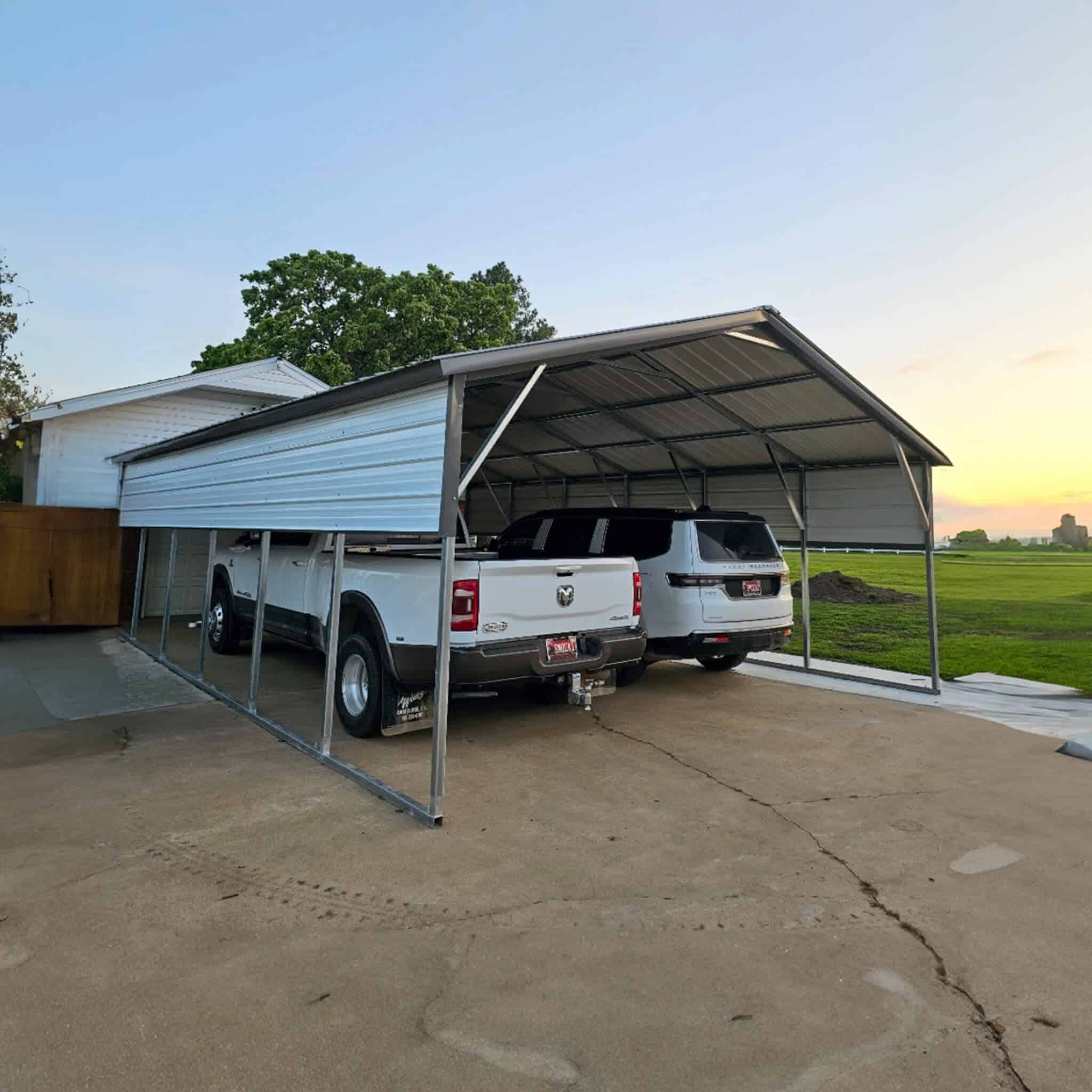 20x30 Vertical Roof Metal Carport Florida - Alan's Factory Outlet