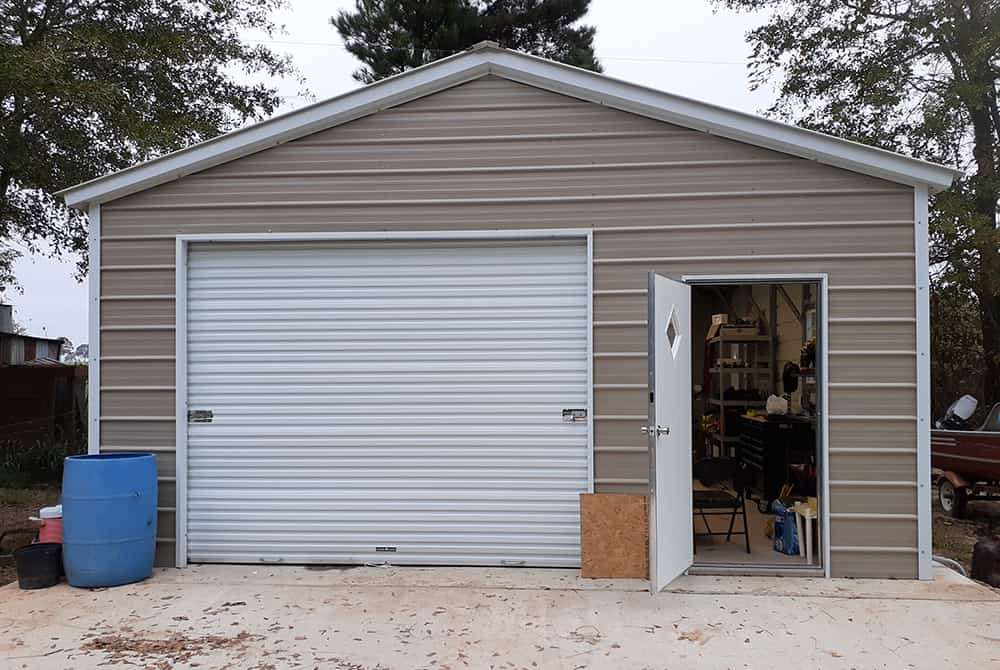 20x30 metal garage with vertical roof