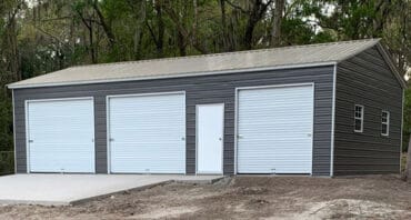 20x40 Vertical-Roof Metal Garage