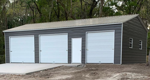 20x40 metal garage, vertical roof