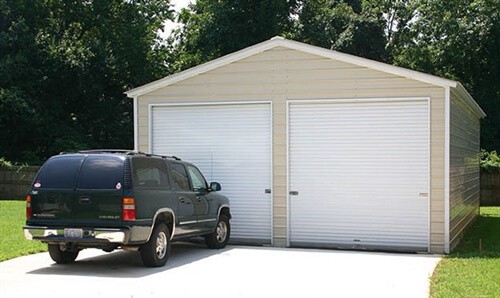 22x25 boxed eave metal garage
