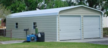 22x35 Regular Roof Metal Garage North