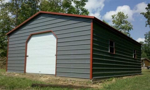 24x20 Boxed Eave Roof Metal Garage North - Alan's Factory Outlet