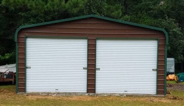 24x20 Regular Roof Metal Garage North