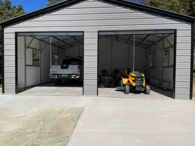 24x25 vertical metal garage