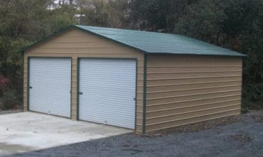 24x25 Boxed Eave Style Metal Garage North