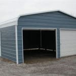 24x25 Regular Roof Metal Garage North - Alan's Factory Outlet