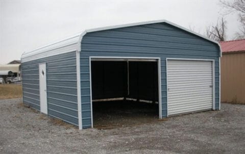 24x25 Regular Roof Metal Garage - Alan's Factory Outlet