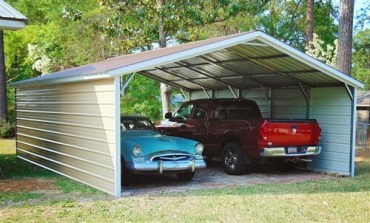 24x25 Vertical Roof Carport North