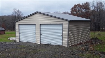 24x25 Vertical Roof Metal Garage North