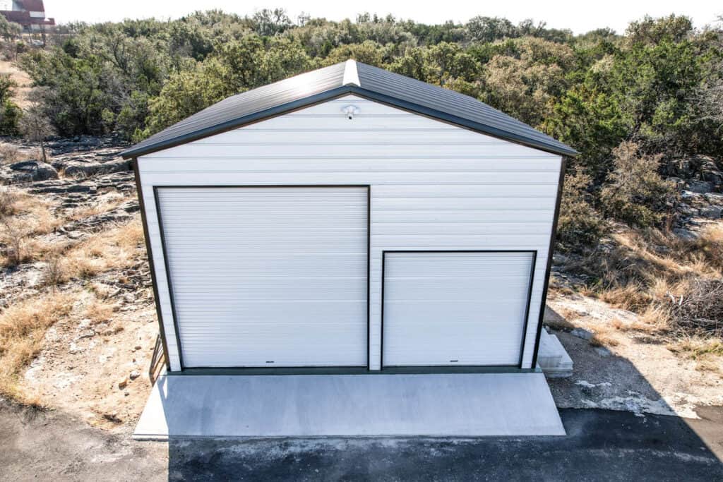 24x30x14 metal garage with vertical roof