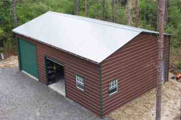 24x35 Vertical Roof Metal Garage