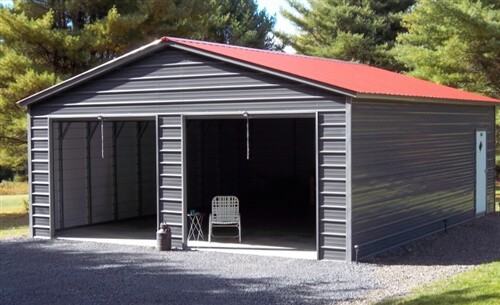 24x35 Vertical Roof Metal Garage - Alan's Factory Outlet