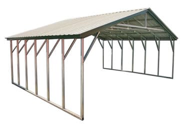 26x20 Vertical Roof Triple Wide Metal Carport