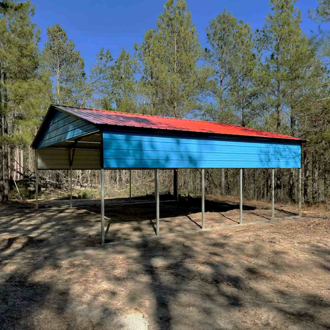 26×25 Vertical Roof Triple Wide Metal Carport