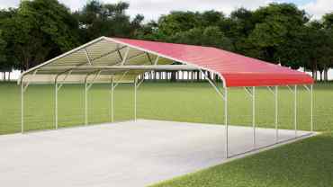 28x20 Regular Roof Triple Wide Carport