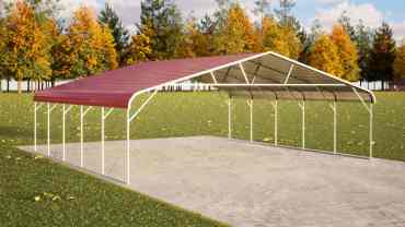 28x25 Regular Roof Triple Wide Carport