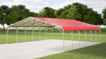 28x30 Regular Roof Triple Wide Carport