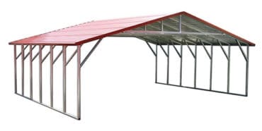 30x25 Boxed-Eave Carport and Steel Garage