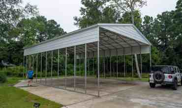 30x40 Vertical Roof Triple Wide Metal Carport